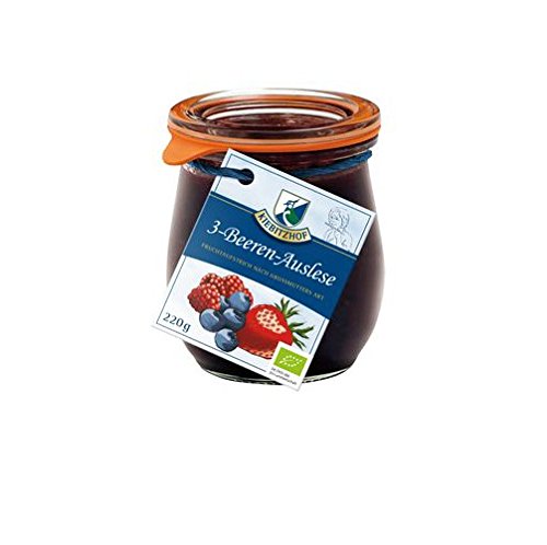 Kiebitzhof Fruchtaufstrich 3 Beeren Ausl., 3er Pack (3 x 220 g) von KIEBITZHOF