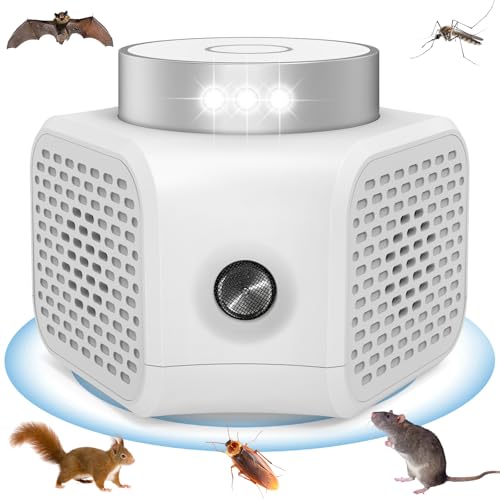 KIMTAR Mäuse Vertreiben, Ultrasonic Mäuseabwehr 360° Rat Repellent, Ultrasonic Pest Repeller with LED, Harmless, Optimiert für Die Abwehr von Mäusen von KIMTAR