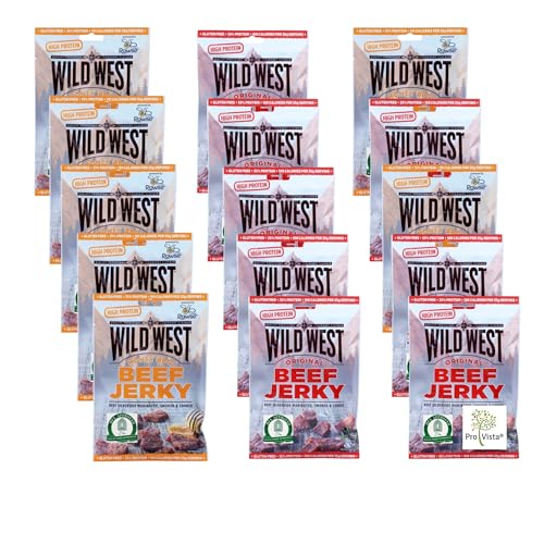 Kings Halal - Wild West Beef Jerky Original + Honey BBQ Mix Pack, Trockenfleisch, Dörrfleisch 15er 525g - HALAL (15er Mix Pack) von Kings