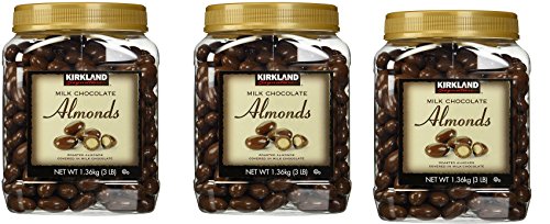 KIRKLAND SIGNATURE Milk Chocolate Roasted Almonds 3 LBS (48 Oz) JAR, AqwyrM 3 Pack von KIRKLAND