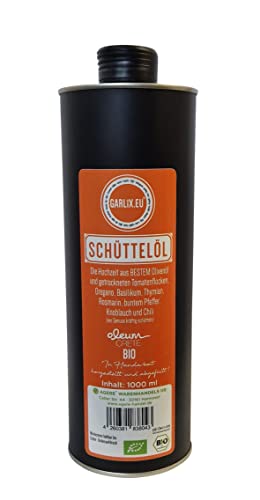 BIO! SCHÜTTELÖL bestes Olivenöl mit Kräutern und Gewürzen aromatisiert, mit leichter Knoblauchnote. DE-ÖKO-006 1000ml in umweltschonender Weißblechdose. von oleum crete