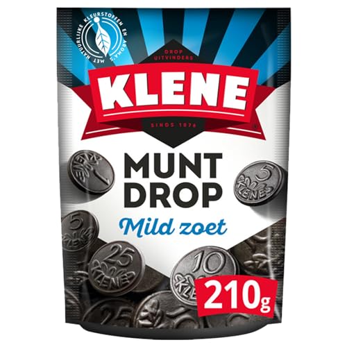 Klene Muntdrop 210g I Lakritz aus den Niederlanden I holländisches Lakritz I mild-süße Lakritztaler von KLENE