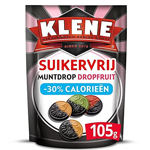 Klene Muntdrop Drop-Fruit Suikervrij Niederländisches Lakritz 105G von KLENE