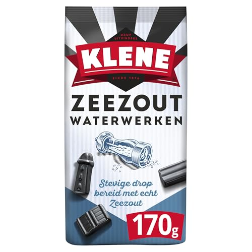 Klene Zeezout Waterwerken 170g I Lakritz aus den Niederlanden I Lakritz mit Meersalz I salzige Lakritze von KLENE