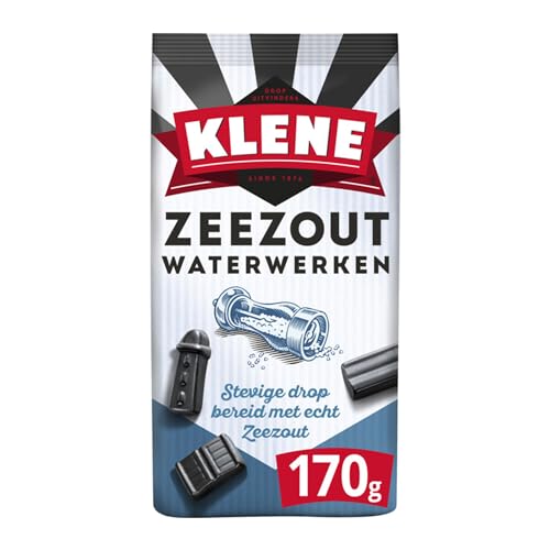 Klene Zeezout Waterwerken 8x170g I 1360g Lakritz aus den Niederlanden I Lakritz mit Meersalz I salzige Lakritze von KLENE