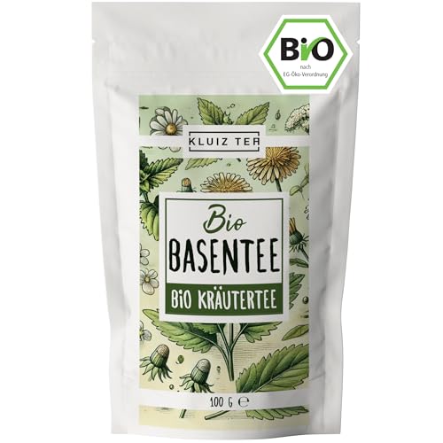 Bio Basentee lose - 100 Gramm I Basischer Tee mit Brennnessel, Löwenzahn, Schafgarbe und weitereren basischen Kräutern I Herbal Tea by KLUIZ TEA von KLUIZ