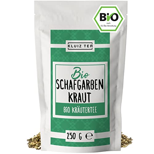 Schafgarbentee Bio lose - 250 Gramm Bio Schafgarbenkraut geschnitten I 100% Schafgarbe getrocknet aus Biologischem Anbau by KLUIZ TEA von KLUIZ