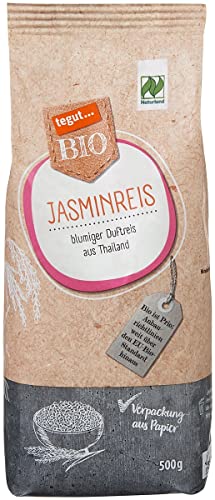 tegut... Bio Jasminreis - blumiger Duftreis aus Thailand - Naturland zertifiziert, 1 x 500 g von KOMIRO