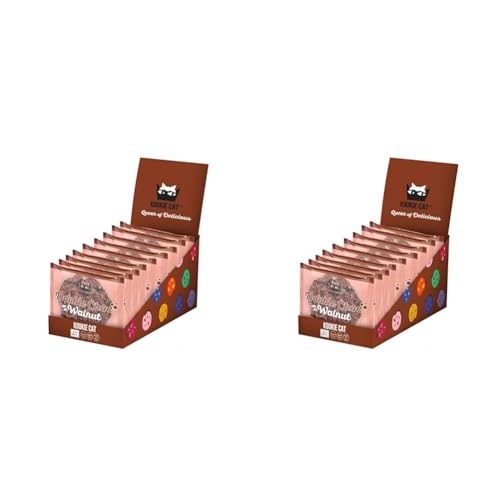 Kookie Cat Double Choc Walnuss - Vegan Cookies, Glutenfrei, Sojafrei, Bio, Cashew & Hafer - 12 X 50g Multipack (Packung mit 2) von KOOKIE CAT