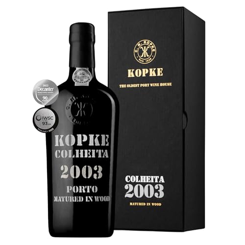 Kopke Portwein Tawny Colheita 2003 - | Portwein Rot, Süßer Dessertwein | Elegante Geschenkverpackung, ideal für Alkohol Geschenke für Männer und Frauen | 0,75l und 20% Vol. von KOPKE