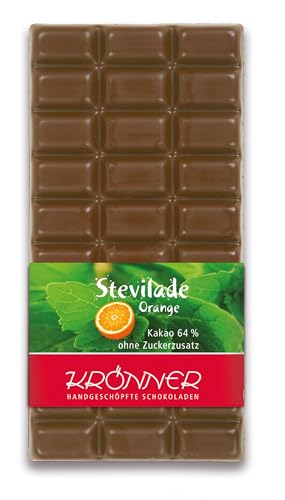 Krönner Stevia-Schokolade Zartbitter 64% Orange/ 100g Tafelschokolade von KRÖNNER KAFFEEHAUS . KONDITOREI . CHOCOLATIER GARMISCH-PARTENKIRCHEN