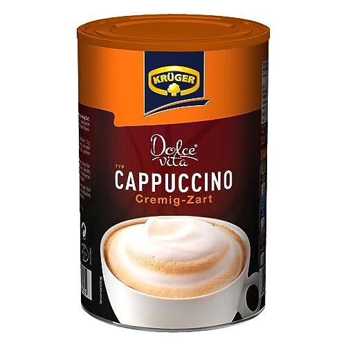 Krüger Dolce Vita Cappuccino, Cremig-Zart, Milchkaffee, Milch Kaffee aus löslichem Bohnenkaffee, 200 g von KRÜGER