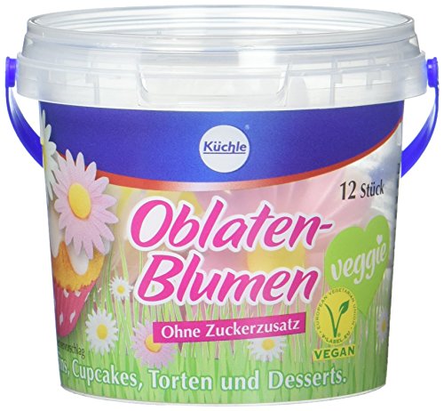 Küchle Oblaten-Blumen 12 Ess-Oblaten mit Süßungsmittel, 10er Pack (10 x12 Stück) von KUECHLE