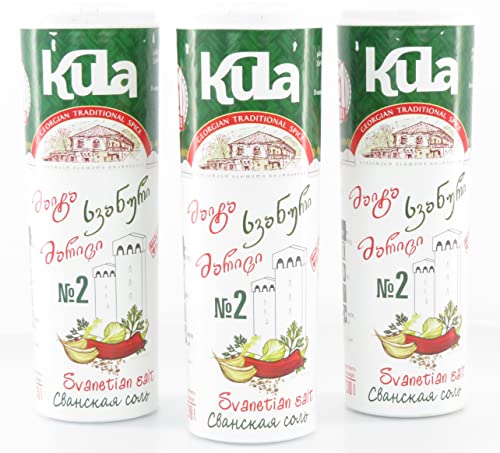 KULA Swanetisches Gewürzsalz aus Georgien, 3er Pack Gewürzmischung (3 x 130g) von KULA