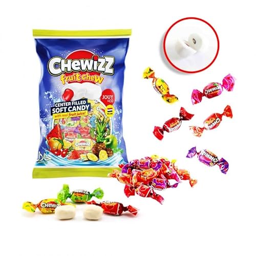 Chewizz 1 kg Bonbons mit Fruchtgeschmack – Instant-Kaugummis mit 6 Fruchtgeschmacksrichtungen - Halal Kaubonbons von KURI sweets