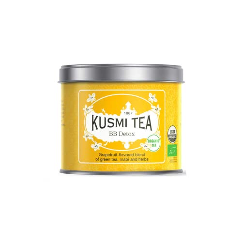 Kusmi Tea® | BB Detox Green Tea Grapefruit Flavor Mate Yerba Fenchel Löwenzahn | Entgiftender grüner Tee – 100 g lose Metalldose von KUSMI TEA