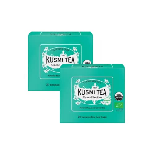 Kusmi Tea® | BIO-Rooibos- und Mandelaufguss | Rooibos ohne Koffein und Mandeln – 2 x 20 Filter (2 x 40 g) von KUSMI TEA