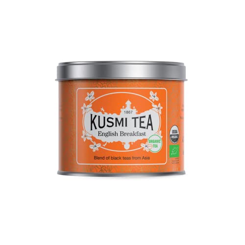 Kusmi Tea® | Bio-Schwarzteemischung für englisches Frühstück – 100 g lose Blätter | Englischer Frühstücksloser Schwarztee in Metalldose von KUSMI TEA