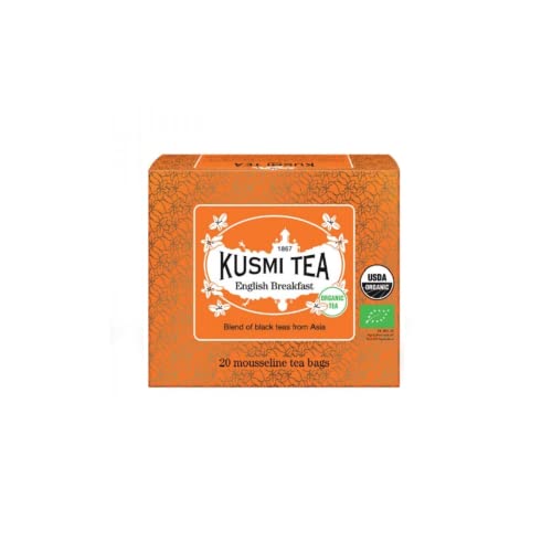 Kusmi Tea® | Bio-Schwarzteemischung für englisches Frühstück – 20 Teebeutel (40 g) | Englisches Frühstück BIO Black Ceylon und Black Assam gemischt von KUSMI TEA