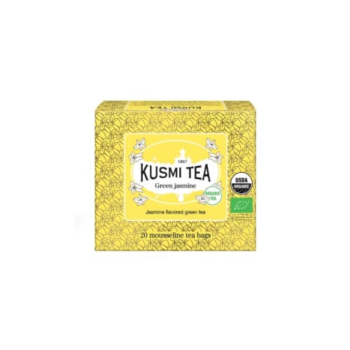 Kusmi Tea® | Jasmingrüner Tee | Bio-Grüntee mit Jasminduft – 20 Filter (40 g) | Chun Me Bio-Grüntee und Jasmin von KUSMI TEA