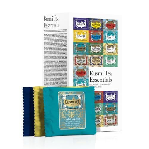 Kusmi Tea® | Sortiment klassischer aromatisierter Tees und koffeinfreier Kräutertees | Tee-Geschenkbox | Teebox-Set mit 1 x 24 Filtern von KUSMI TEA