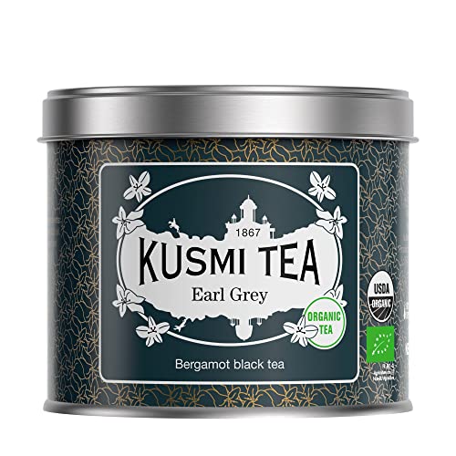 Kusmi Tea - Earl Grey - Bio Earl Grey Schwarzer Tee Aromatisiert mit Ätherischem Bergamotteöl - Loser Tee - 100 g Metalldose - Menge für etwa 50 Tassen von KUSMI TEA