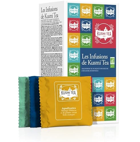Kusmi Tea - Geschenkset Valentinstag Kusmi Herbal teas Bio – Sortiment von 45 aromatisierten Kräutertees im Mousseline-Beutel von KUSMI TEA