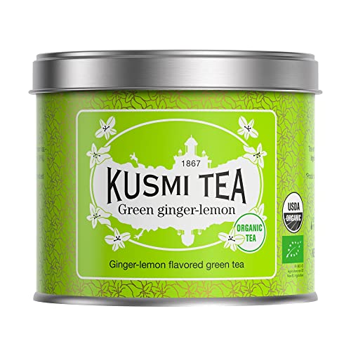 Kusmi Tea - Grüner Tee Ingwer Zitrone BIO - 100 g Metall Teedose (etwa 40 Tassen) von KUSMI TEA