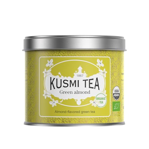 Kusmi Tea - Grüner Tee mit Mandeln - Biologische Grünteemischung mit Mandelgeschmack - Loser Tee - 100 g Metalldose - Menge für etwa 50 Tassen von KUSMI TEA