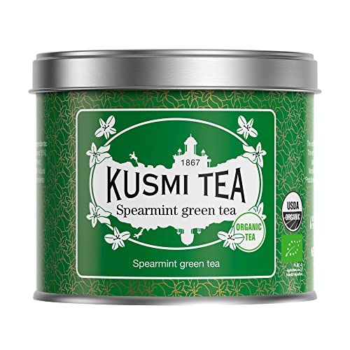 Kusmi Tea - Grüner Tee mit Minze BIO - Heiß oder als Eistee genießen - Traditioneller Durstlöscher - Echte Minzeblätter - 100 g Teedose aus Metall - Ca. 40 Tassen von KUSMI TEA