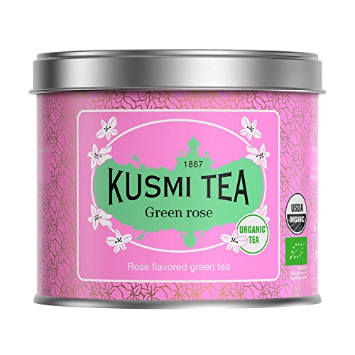 Kusmi Tea - Grüner Tee mit Rosengeschmack BIO - 100 g Metall Teedose (etwa 40 Tassen) von KUSMI TEA