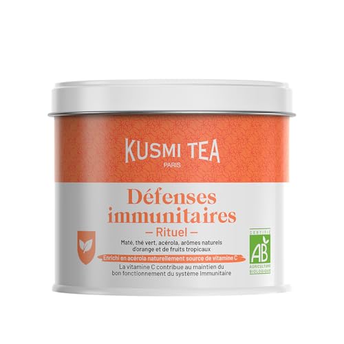 Kusmi Tea - Immunabwehr Ritual - Bio Grüner Tee, Mate Bio mit Vitamin C angereichert - Acerola, Natürliche Aromen von Orange und Tropischen Früchten - Loser Tee - 100 g Metalldose für etwa 50 Tassen von KUSMI TEA