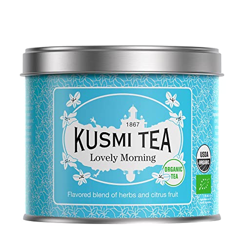 Kusmi Tea - Kusmi Tea – Lovely Morning BIO – Mischung aus Pflanzen und Zitrusfrüchten – 100 g Metall Teedose (etwa 40 Tassen) von KUSMI TEA