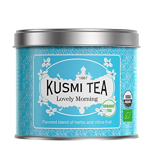 Kusmi Tea - Lovely Morning - Bio-Mischung aus grünem Tee, Mate, Zitrone, Guarana, Grapefruit und Orange - Loser Tee - 100 g Metalldose - Menge für etwa 50 Tassen von KUSMI TEA