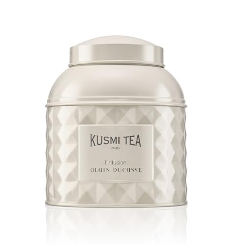 Kusmi Tea - L'Infusion Alain Ducasse - Kräuter und Früchtetee mit natürlichen Aromen von Pfirsich und Orangenblüte - Loser Tee - 100 g Metalldose - Menge für etwa 50 Tassen von KUSMI TEA