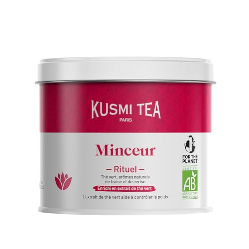 Kusmi Tea - Slim Ritual - Schlankheitstee - Angereichert mit Grüntee-Extrakt - Erleichtert die Gewichtsabnahme - Erdbeere und Kirsche - Loser Tee - 100 g Metalldose für etwa 50 Tassen von KUSMI TEA