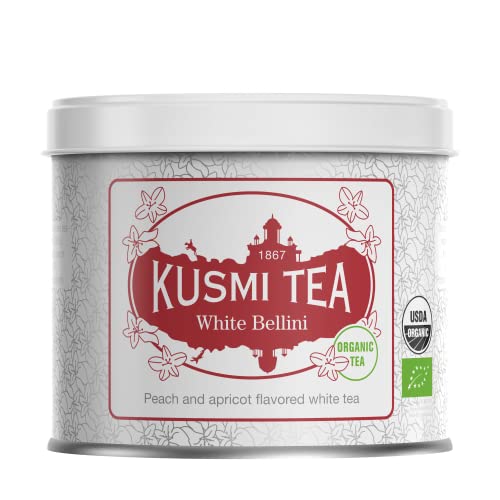Kusmi Tea - Tee White Bellini Bio - Weißer Tee, aromatisiert - Pfirsich, Aprikose - 90 g Metalldose von KUSMI TEA
