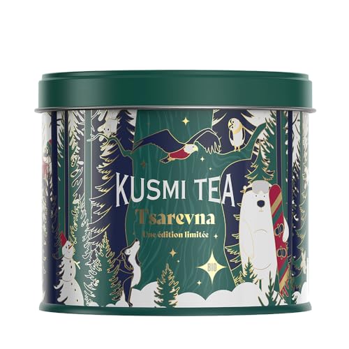 Kusmi Tea – Tsarevna -Weihnachtsschwarztee bio – Noten von Orange, Vanille und Gewürzen – Limitierte Auflage 2024 – Metalldose 120 g – ca. 50 Tasse (Frosty Christmas) von KUSMI TEA