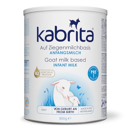 KABRITA | Ziegenmilch Pre Nahrung Anfangsmilch 0-6 Monate | Hochwertige Babynahrung - Baby Milch, nahrhaft und sanft zum Babybauch | Inhalt: 800g Babynahrung-Milchpulver von Kabrita