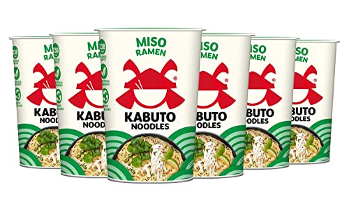 Kabuto Miso Ramen Nudeln 6 x 65 g | Premium Instant Ramen Nudeln | Authentischer japanischer Nudeltopf | Schnelle & einfache Fertiggerichte | Gourmet-asiatische Lebensmittel | B-Corp-zertifiziert von Kabuto Noodles