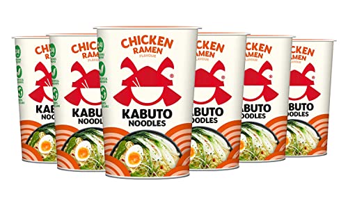 Kabuto Noodles Instant-Nudeln mit Huhn-Ramen-Geschmack, Packung mit 6 x 65 g Instant-Töpfen von Kabuto Noodles