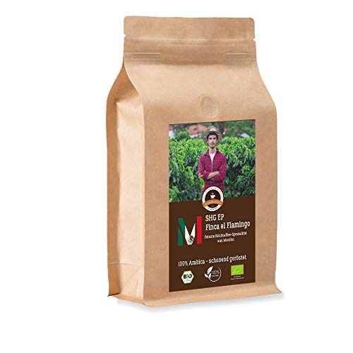 Kaffee Globetrotter - Bio Mexico Finca El Flamingo- 1000 g Fein Gemahlen - für Espressokocher, Espressomaschine - Spitzenkaffee - Röstkaffee aus biologischem Anbau von Kaffee Globetrotter