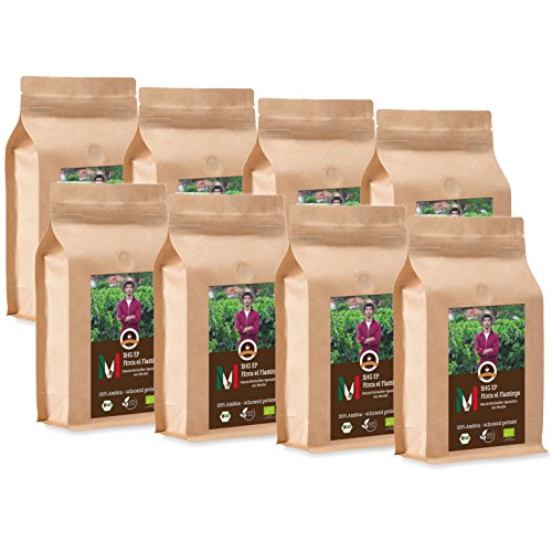 Kaffee Globetrotter - Bio Mexico Finca El Flamingo- 8 x 1000 g Ganze Bohne - für Kaffee-Vollautomat, Kaffeemühle - Röstkaffee aus biologischem Anbau | Gastropack Sparpack von Kaffee Globetrotter