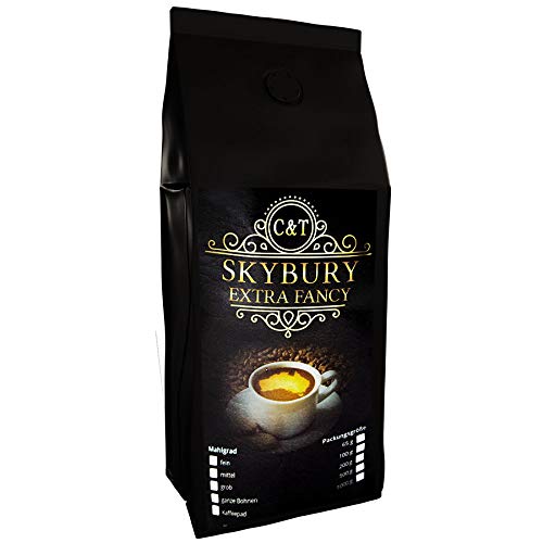 Kaffee Globetrotter - Echte Raritäten (Ganze Bohne, 1000g) Australia Skybury Extra Fancy - Raritäten Spitzenkaffee - Werden Sie Zum Entdecker! von C&T