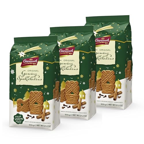 Coppenrath Spekulatius Kekse 3x 600g – Klassische Weihnachten Kekse mit Zimt, Kardamom & Karamell – Perfektes Gebäck für Advent und den Winter – Weihnachtsgebäck für festliche Naschereien von Kaffeehaus Diamant