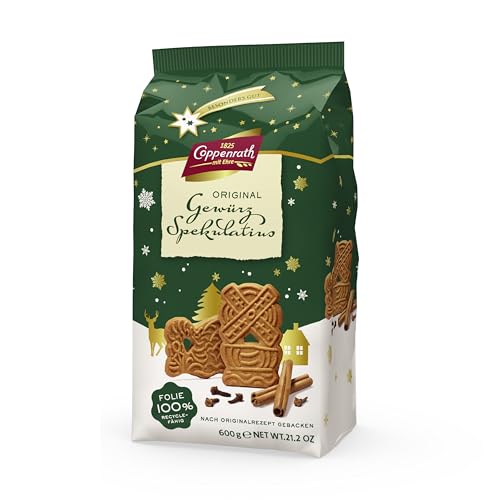 Coppenrath Spekulatius Kekse 600g – Klassische Weihnachten Kekse mit Zimt, Kardamom & Karamell – Perfektes Gebäck für Advent und den Winter – Weihnachtsgebäck für festliche Naschereien von Kaffeehaus Diamant