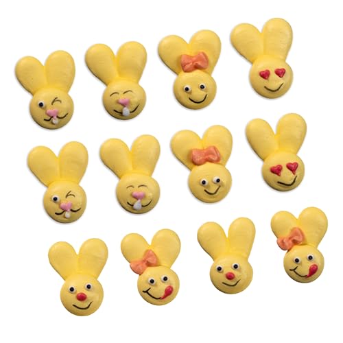 Kaffeehaus Diamant essbare Zuckerfiguren Bunny-Set – 12 Osterhasen-Emojis aus Zucker – 2x6 lustige Hasengesichter – Kuchendeko für Muffins, Torten & Cupcakes – Perfekt für Ostergebäck & Desserts von Kaffeehaus Diamant