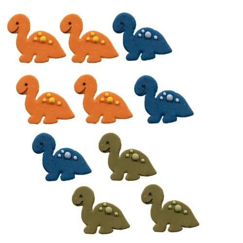 kunterbunte Dinoworld mit 10 Dinos aus Fonadant - Dino-Mix für kleine und große Dinofans - Zuckerdekor für Muffins, Torten, Kuchen - Tortendekoration zum Kindergeburtstag von Kaffeehaus Diamant