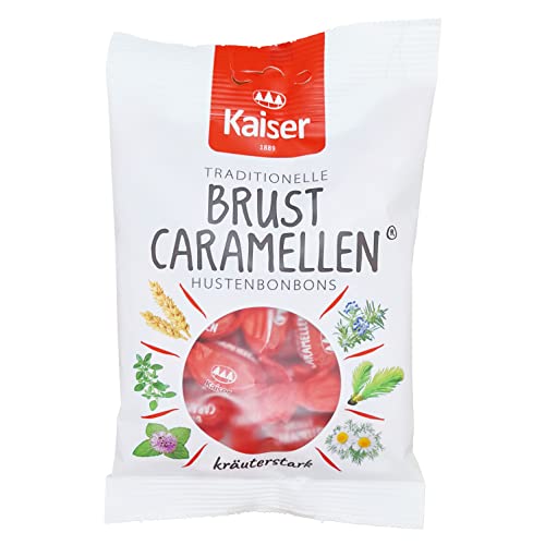 Kaiser Traditionelle Brust Caramellen Hustenbonbons Kräuterstark 100g von Kaiser