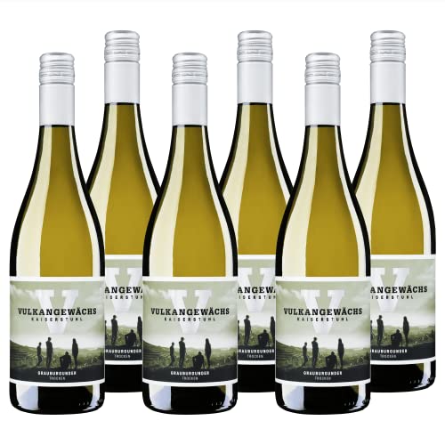 Vulkangewächs Kaiserstuhl Grauburgunder QbA trocken - Weißwein trocken mit zarten Fruchtaromen nach Pfirsich, Apfel & Zitrus - Badischer Wein, Anbaugebiet Kaiserstuhl (6 x 0,75 l) von Oberrotweil